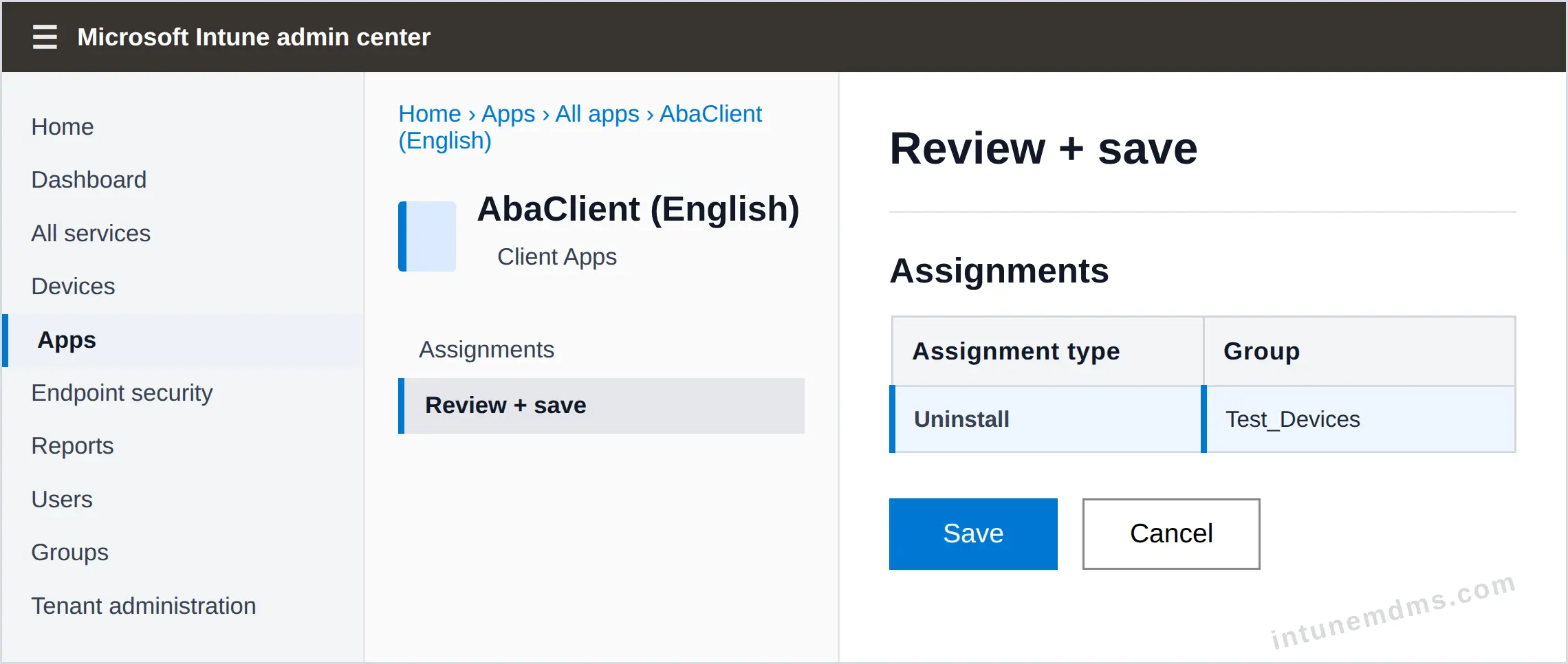 intunemdms-generated-uninstall-review