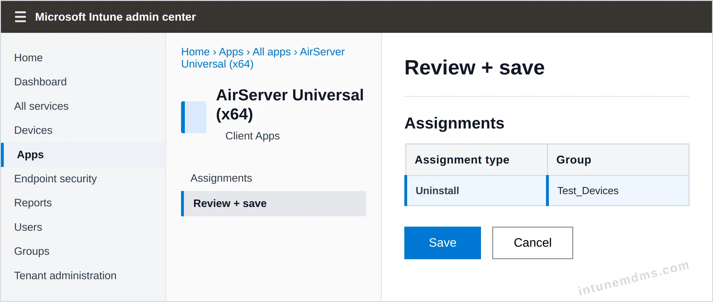 intunemdms-generated-uninstall-review