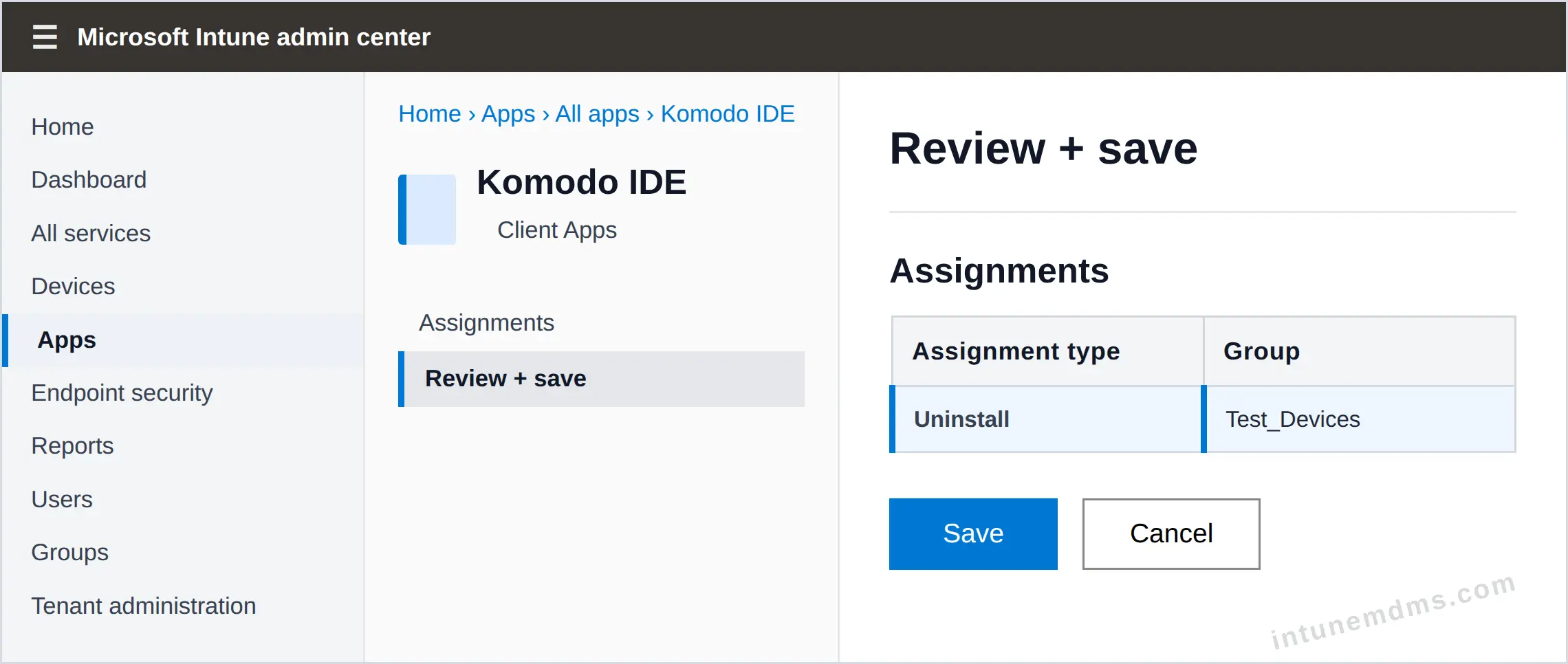 intunemdms-generated-uninstall-review