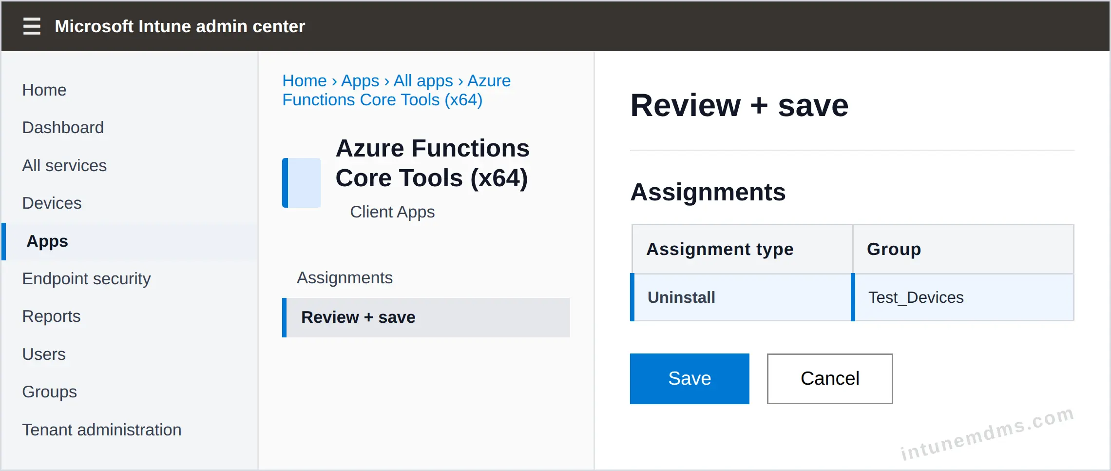 intunemdms-generated-uninstall-review