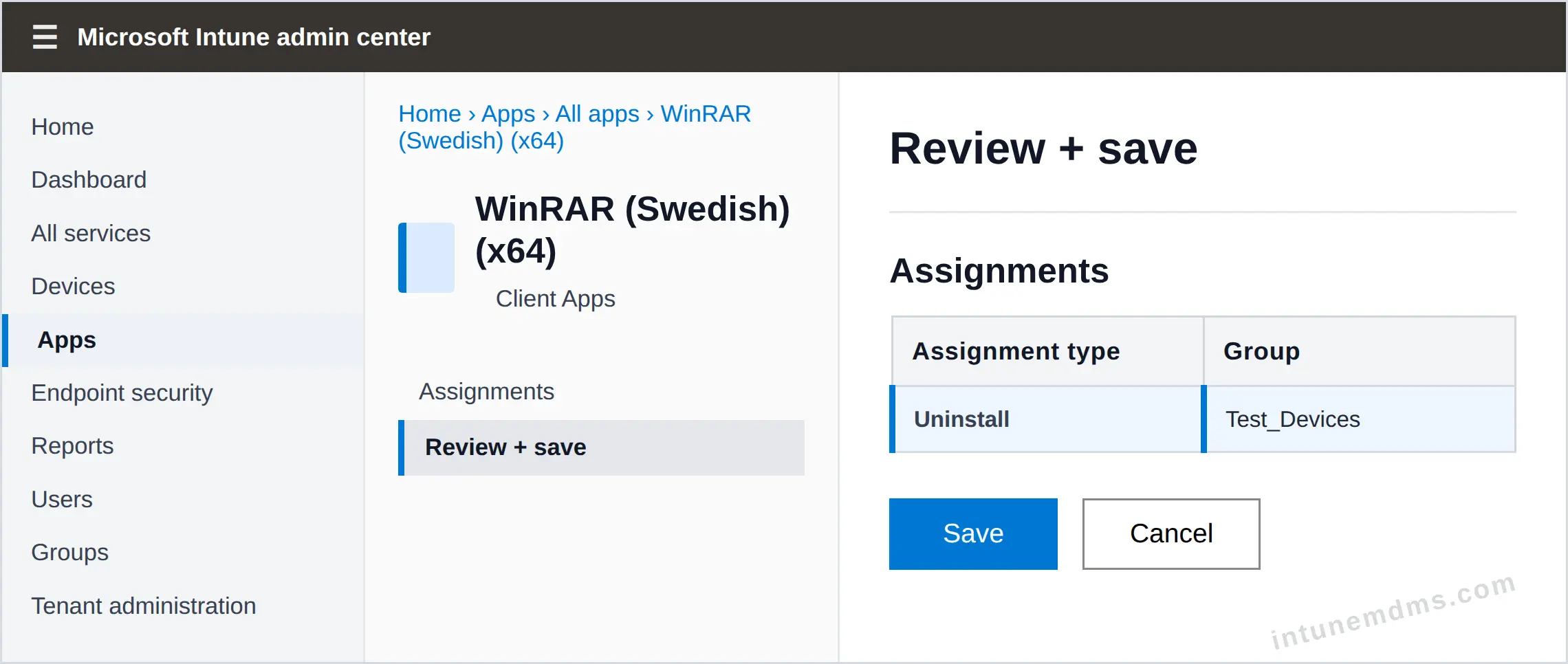 intunemdms-generated-uninstall-review