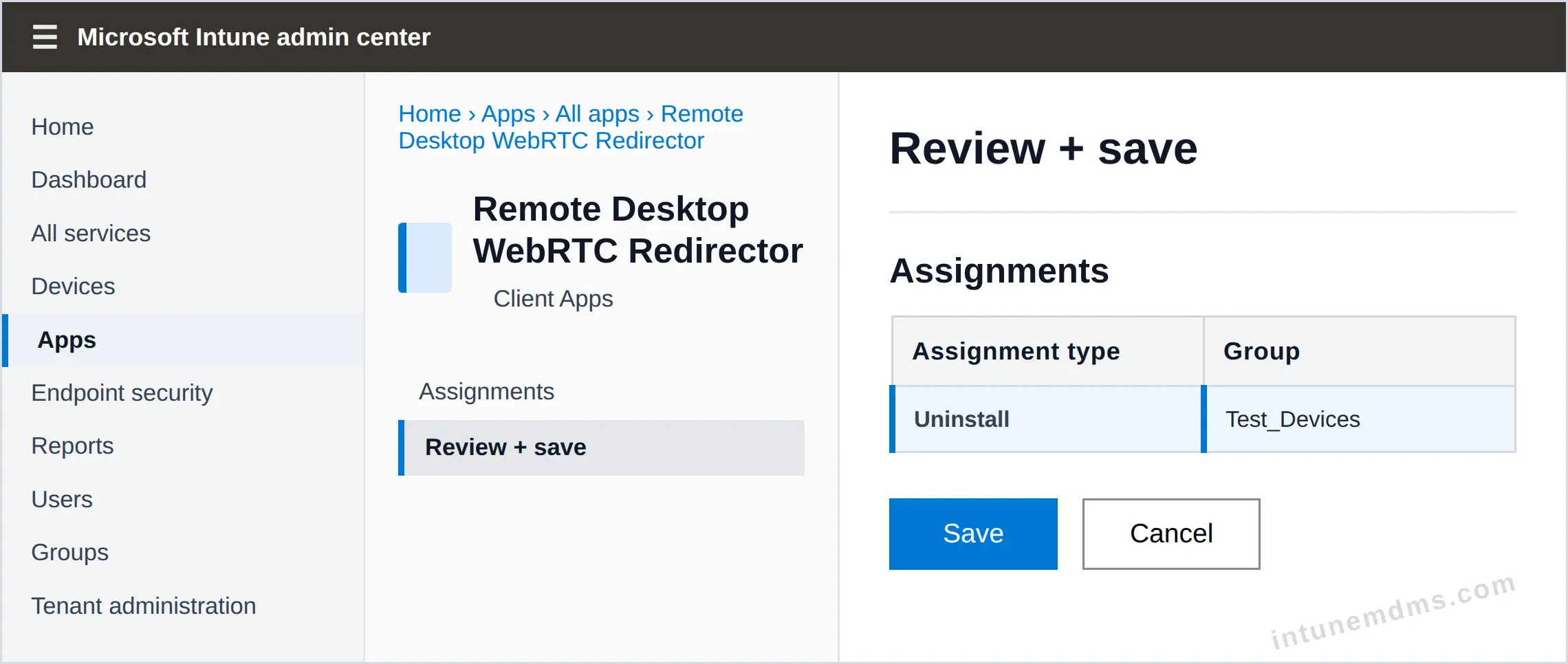 intunemdms-generated-uninstall-review