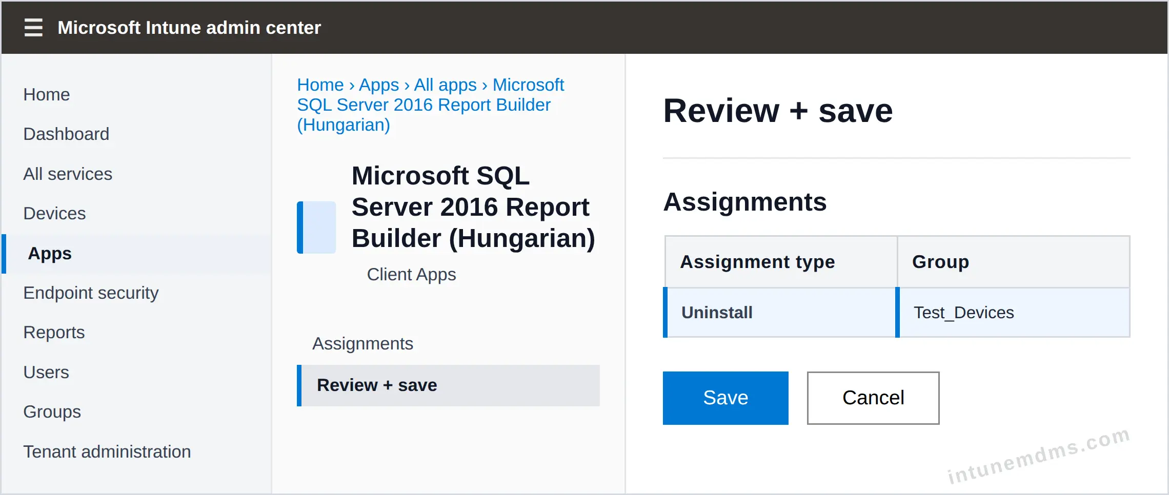 intunemdms-generated-uninstall-review
