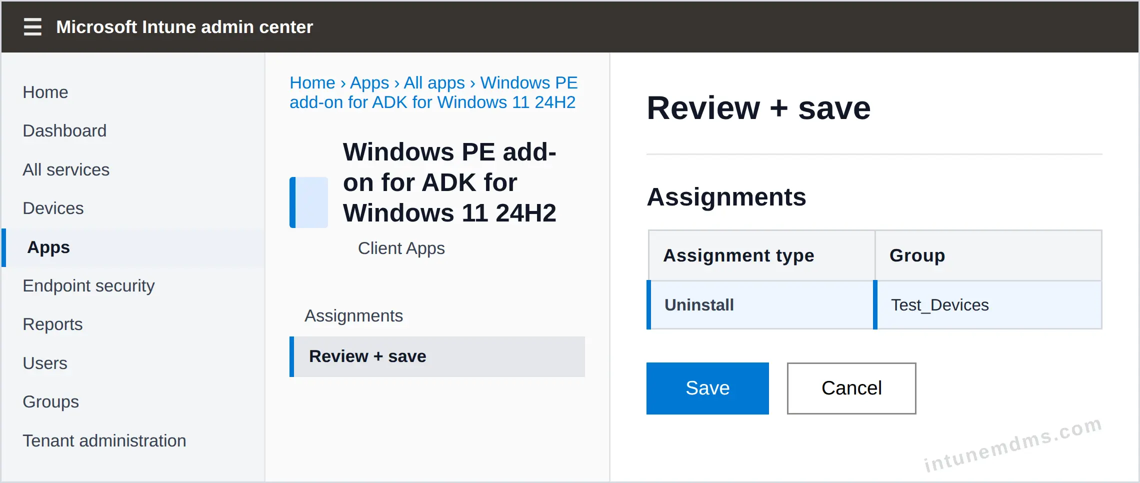 intunemdms-generated-uninstall-review