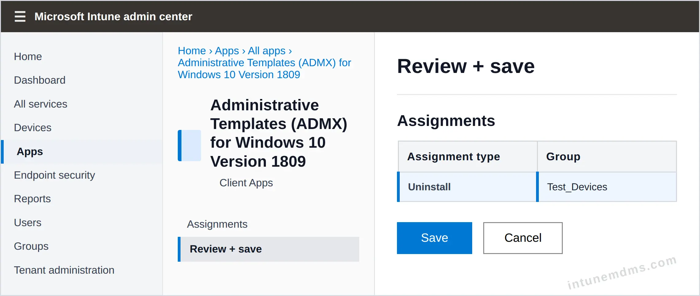 intunemdms-generated-uninstall-review